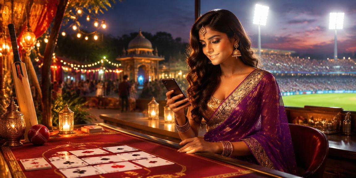 Excited Indian cricket fan enjoying online betting